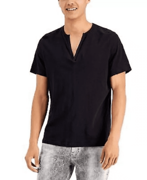 Inc International Concepts Men's Textured Deep Split-Neck T-Shirt XL - Image 2