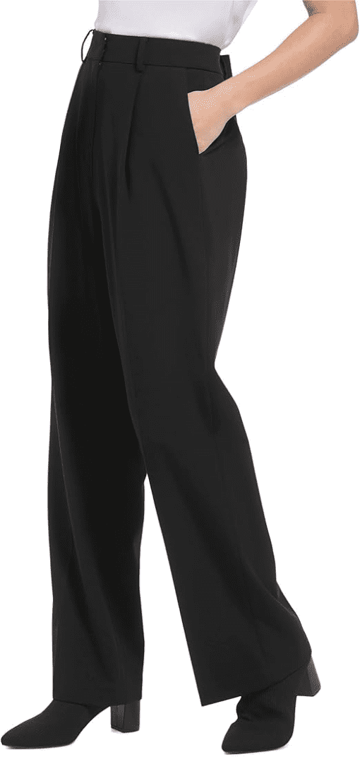 Calvin Klein Womens High Waist Wide Leg Pa Black 16 - Image 4