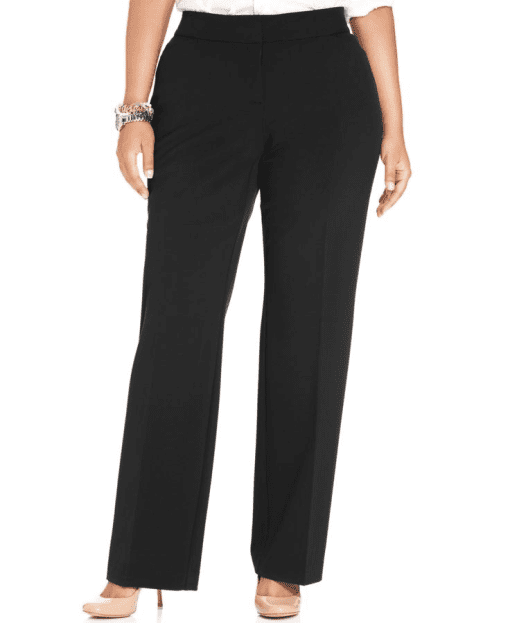 Jm Collection Plus & Petite Plus Size Curvy-Fit Straight-Leg Pants, Deep Black SIZE14WP - Image 2