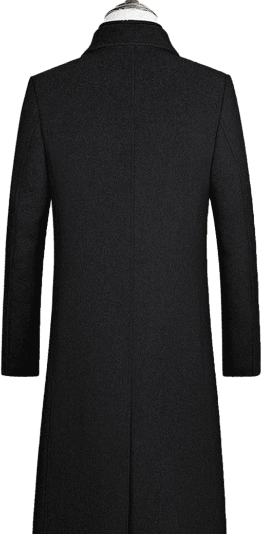 Stafford Mens Wool Black Topcoat Over Coat size 48L - Image 3