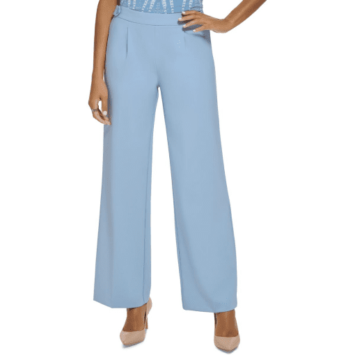 Calvin Klein Women's Wide-Leg Button-Tab-Waist Pants 12 - Image 2