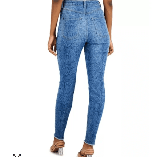 INC Snakeskin Print Skinny Jeans - Blue Wash - Women's Pants - Image 3