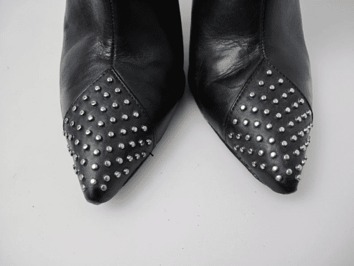 Schutz Black Leather Studded Ankle Boots - Size 11 - Women's Shoes - Image 2