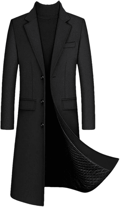 Stafford Mens Wool Black Topcoat Over Coat size 48R - Image 2