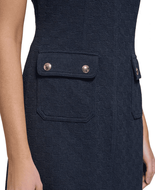 Tommy Hilfiger Women's Basketweave Sheath Dress - Sky Captain 16 - Image 3