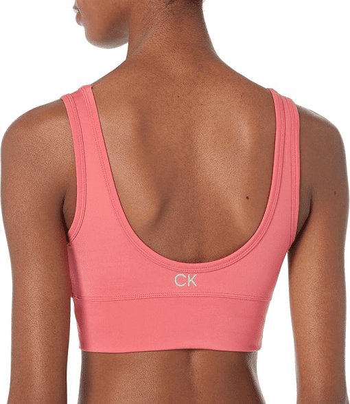 Calvin Klein Coral Ruched Sports Bra XS - Workout Top - Image 2