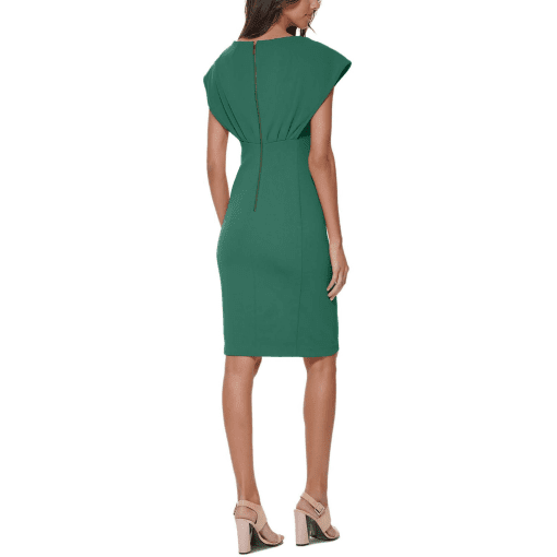 Calvin Klein Petite Scuba-Crepe Boat-Neck Sheath Dress - Meadow - Image 3