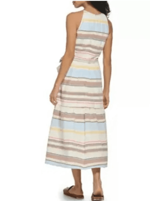 DKNY Womens Halter Long Fit & Flare Dress - Image 3