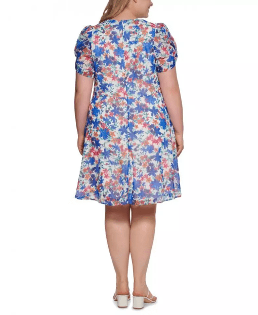 Calvin Klein Plus Floral Mini Dress - Blue, Size 18W - Women's Dresses - Image 2