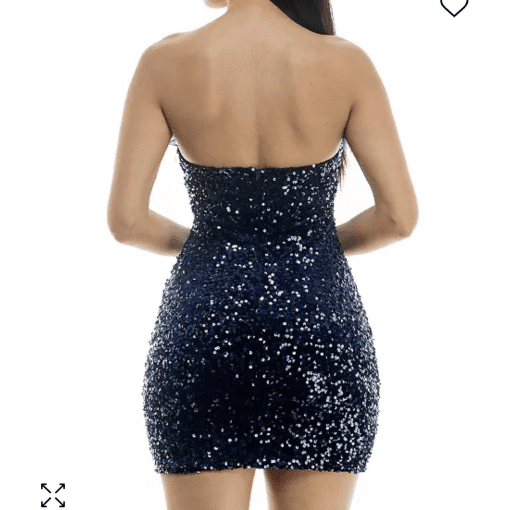 B. Darlin Women's Juniors Bodycon Feathered Cocktail and Party Dress 0 - Image 2