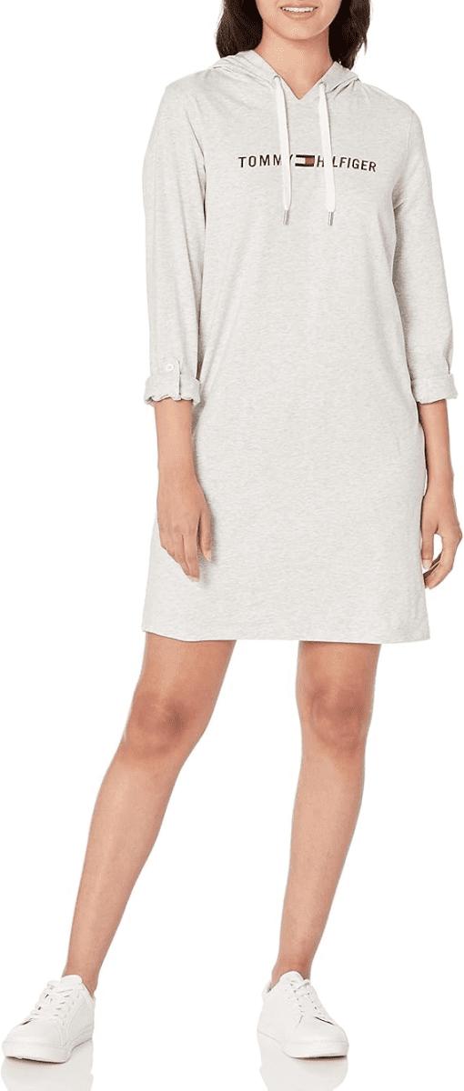 Tommy Hilfiger Gray Hoodie Dress - Small - Women's Casual Dress - Image 2