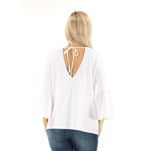 Kensie Women's Bell-Sleeve V-Back Top L - Image 2