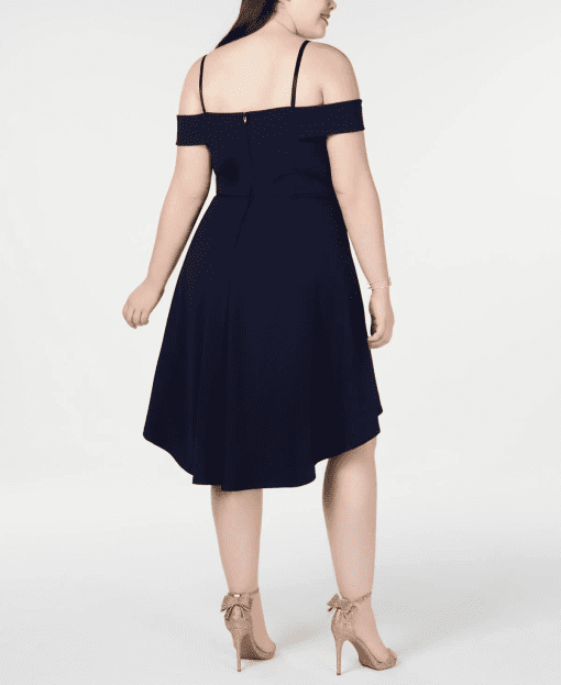 City Studio Black Plus Size Off Shoulder Cocktail Dress - Image 3