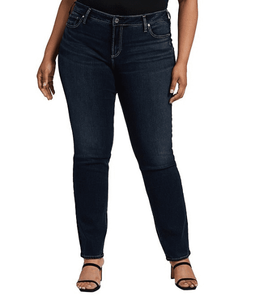 Silver Jeans Co. Plus Size Elyse Mid Rise Straight Leg Jeans Waist Sizes 20W L31 - Image 2