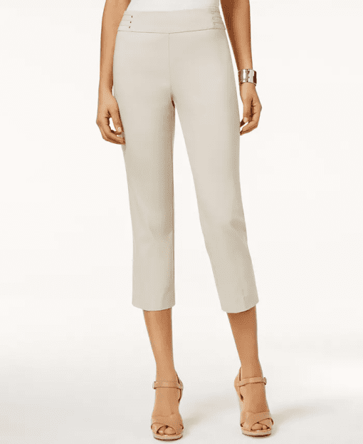 Jm Collection Embellished Pull-on Capri Pants,  Stonewall S - Image 2