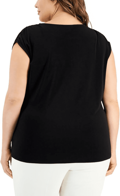 Alfani Plus Size Twisted Top Black 0X - Image 2