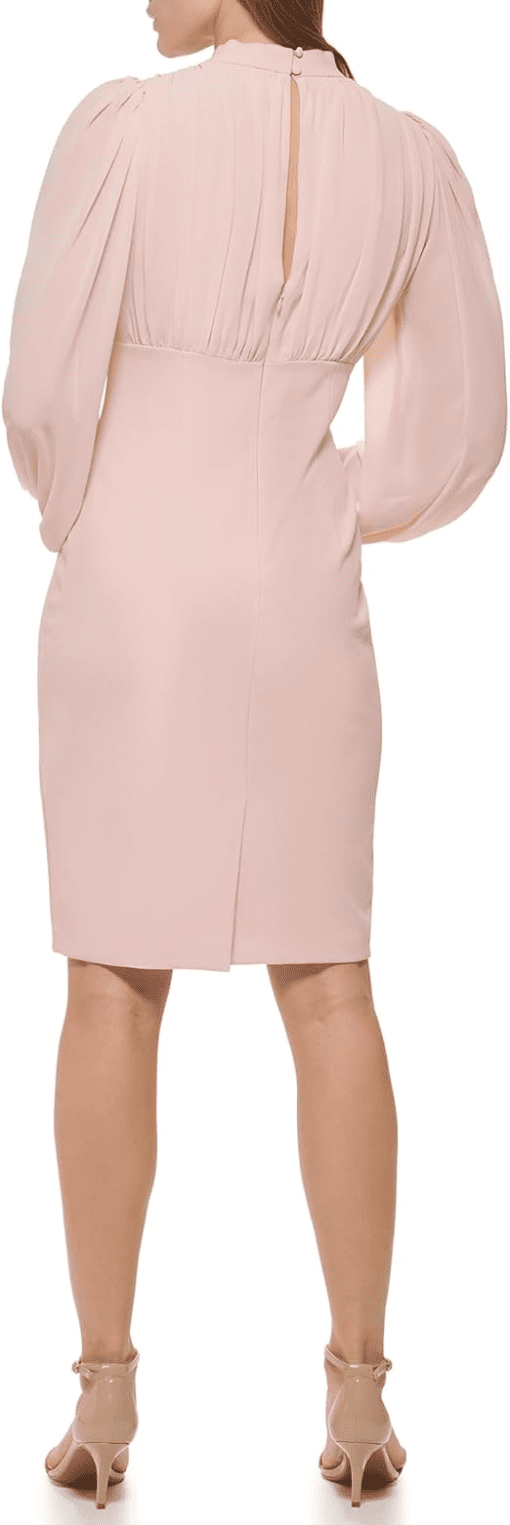 Women's Vince CAMUTO Pink Pleated Above Knee Cocktail Dress 12 - Image 2