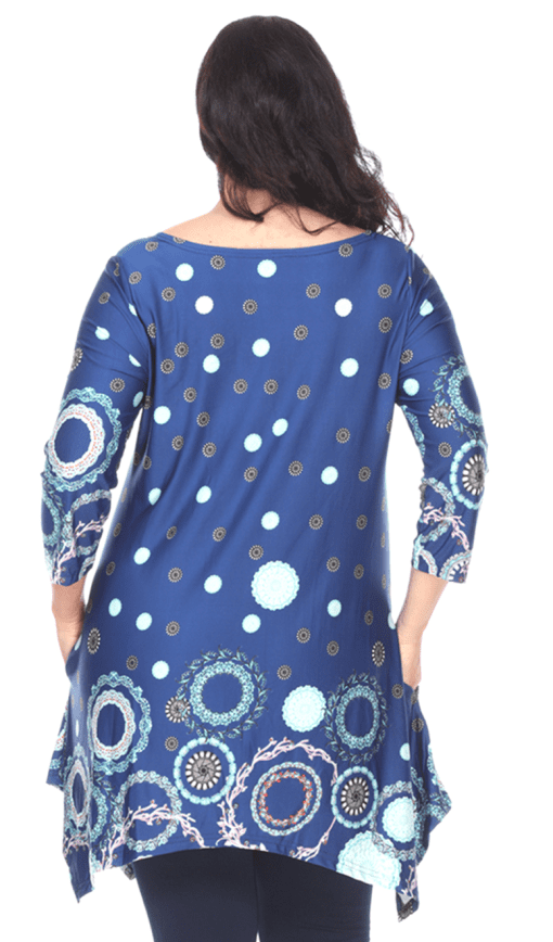 White Mark Plus Size Erie Tunic Top - Blue - 2X - Image 2