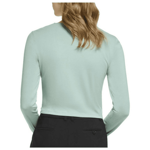 Calvin Klein Women's X-Fit Long-Sleeve Ruched-Front Cropped Top M - Image 2