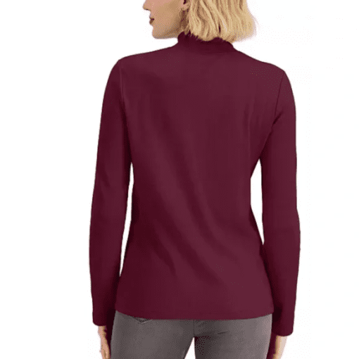 Karen Scott Burgundy Mock Neck Top - Size M - Women's Shirts - Image 2