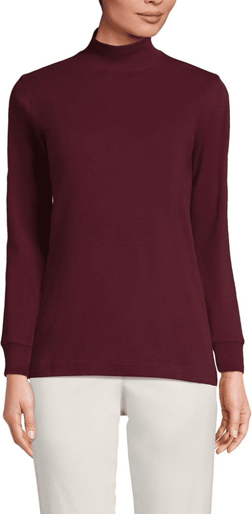 Karen Scott Mock-Neck Top,  Malbec XL - Image 2