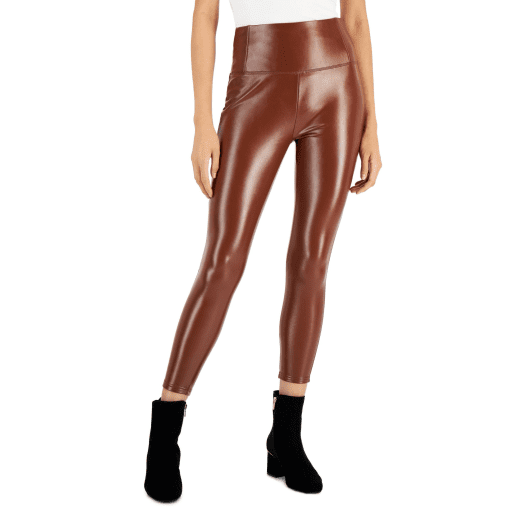 Tinsel Petite Faux-Leather Leggings - Brown PM - Image 2