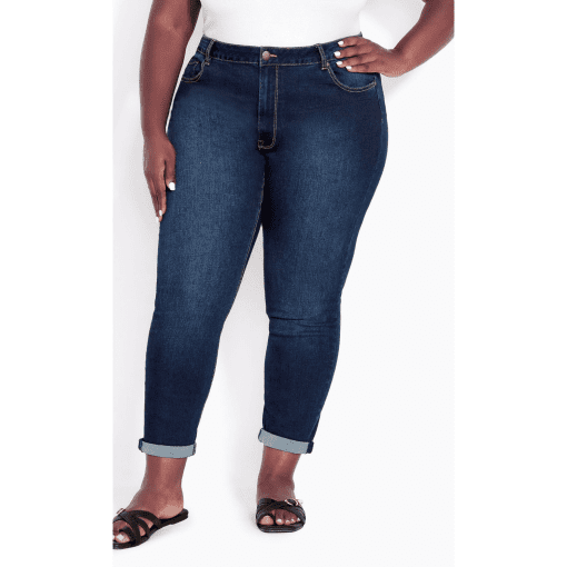 Avenue - JEAN STRETCH GIRLFRIEND - Dark Wash - 28 - Image 2