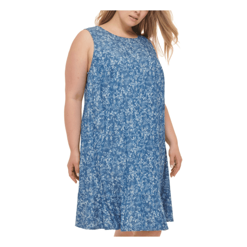 Tommy Hilfiger Plus Blue Floral Shift Dress - Knee Length - 20W - Image 4