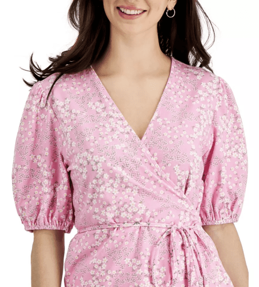 Charter Club Pink Floral Wrap Top - Size M - Women's Blouse - Image 4