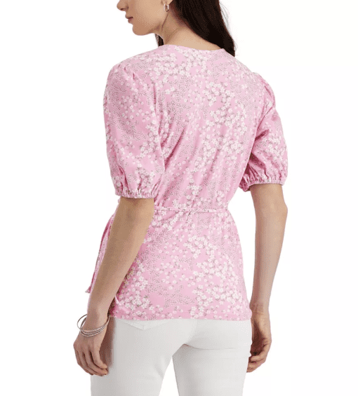 Charter Club Pink Floral Wrap Top - Size M - Women's Blouse - Image 3