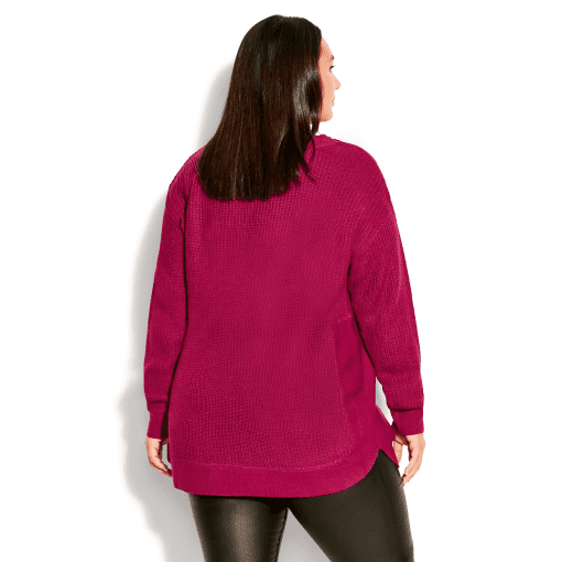 EVANS SWEATER BIRDSEYE - Sangria Red - 22-24 - Image 2