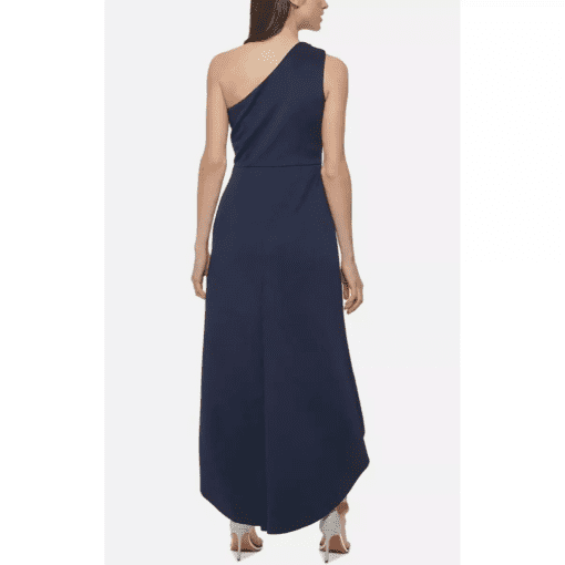 Jessica Howard Navy One Shoulder Ruffle Maxi Dress - 8P - Evening Gown - Image 3