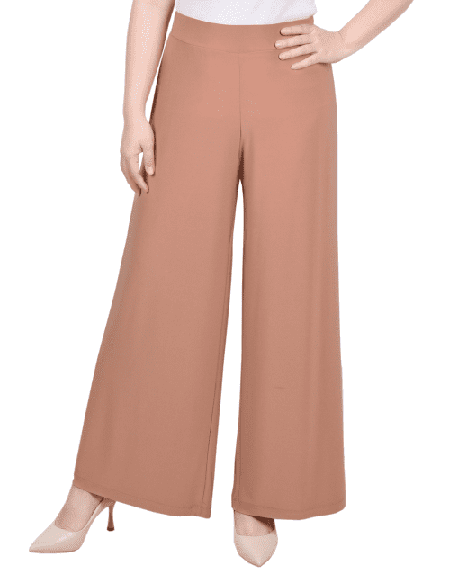 NY Collection - Petites Women's Office Mid-Rise Palazzo Pants PM - Image 2