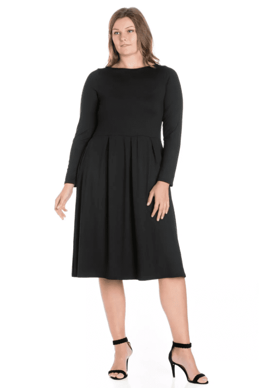 24seven Plus Black Midi Dress 2X - Plus Size Dresses - Image 2