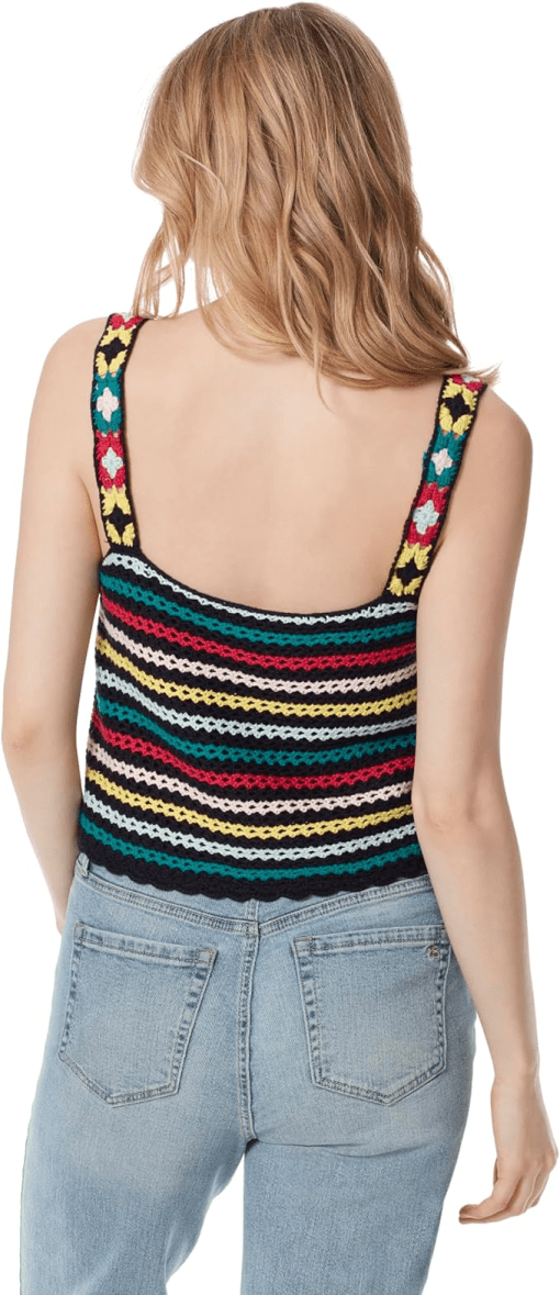 Jessica Simpson Striped Crochet Tank Top - Multi, M - Women's Tops - Image 2