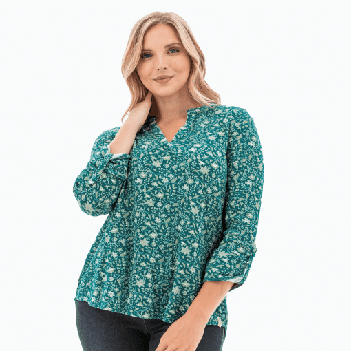 Tommy Hilfiger Plus Floral Blouse Green 3X - Women's Tops - Image 2