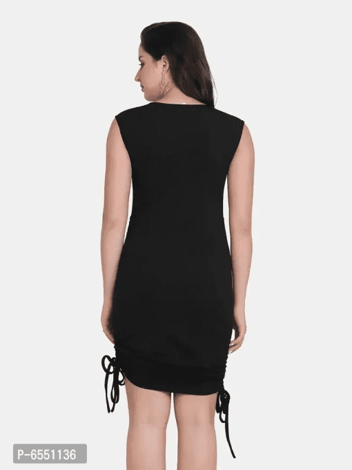 Madden Girl Women's Black Stretch Scoop Neck Mini Party Body Con Dress Juniors M - All - Image 3