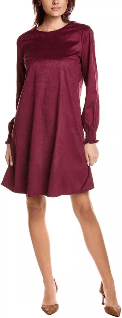 Anne Klein Women's Faux-Suede Long-Sleeve A-Line Dress XL - Image 2