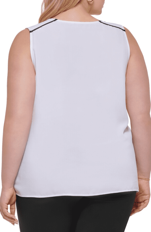 Calvin Klein Plus Women's V Neck Sleeveless Shell 3X - Image 3