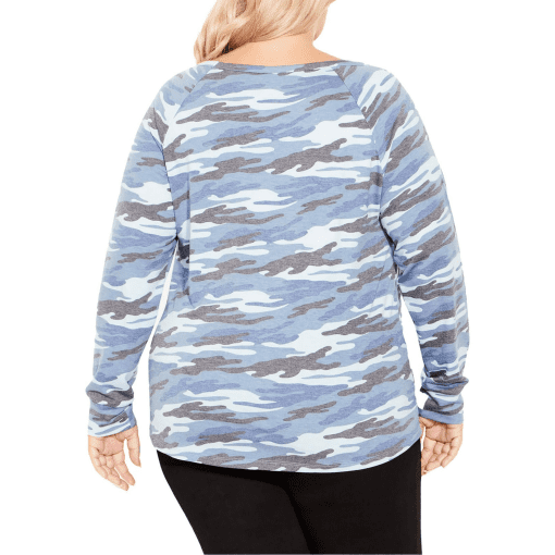 Avenue Plus Blue Camo Sweatshirt - Plus Size 22/24 - Long Sleeve Top - Image 2