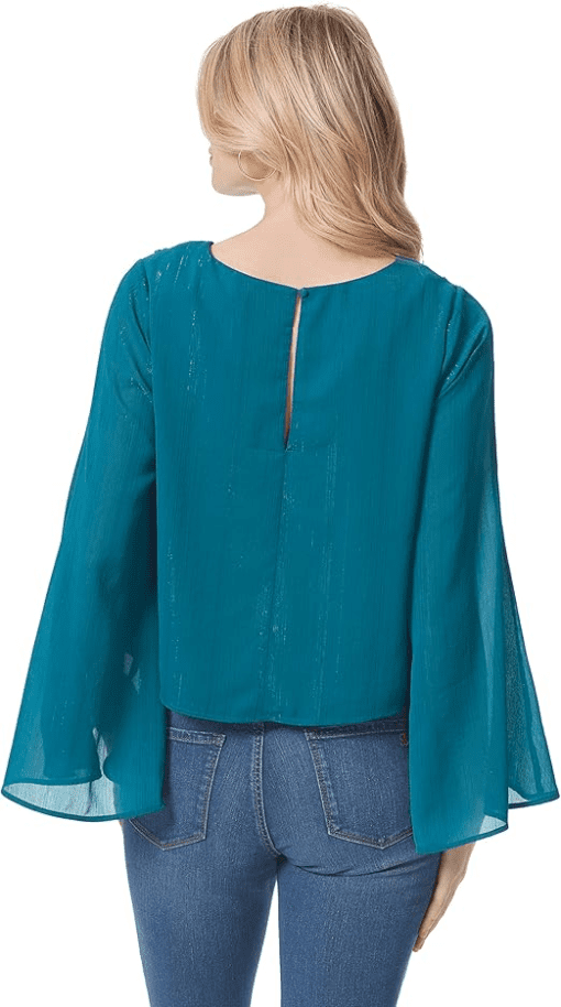 Jessica Simpson Women's Cropped Crewneck Blouse M - Image 3