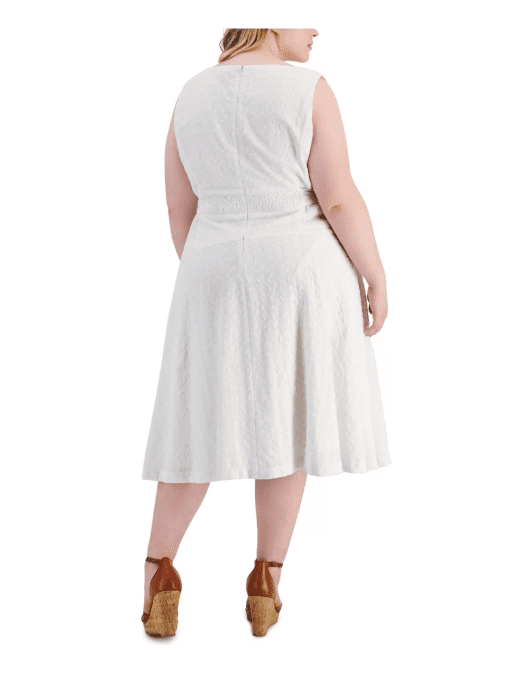 Taylor White Plus Size Embroidered Midi Dress - 22W - Women's Dresses - Image 2