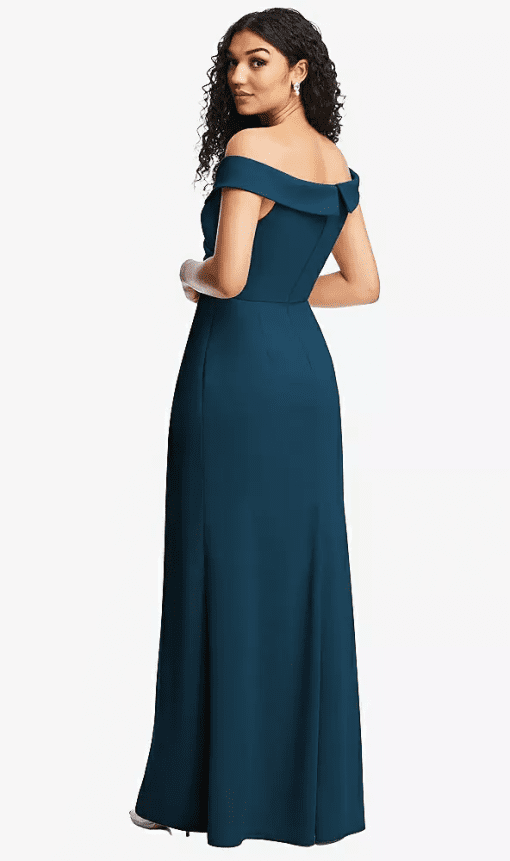 After Six Women's Pleated-Bodice Off-the-Shoulder Dress - Atlantic Blue  10R - Image 3