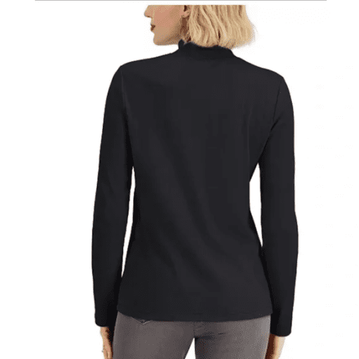 Karen Scott Mock-Neck Top, Deep Black XL - Image 2