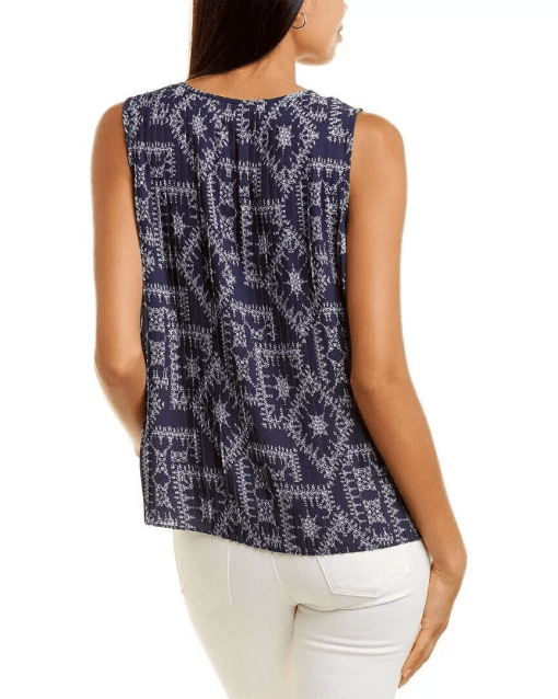 Nanette Nanette Lepore Womens Pleated Tank  XS  Blue - Image 2