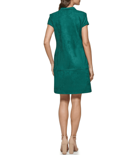 Kensie Women's Sueded Scuba Shift Dress - Pine - Size 2 - Image 2