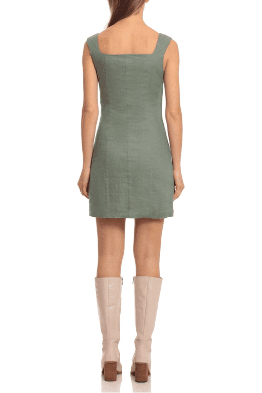 Avec Les Filles Cutout Linen-Blend Dress L - Image 3