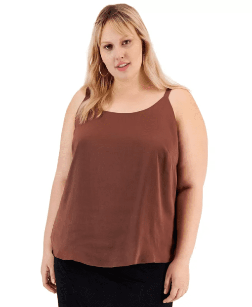 Bar Iii Plus Size Scoop-Neck Camisole, Created for Macy's - Gaucho Brown 2X - Image 2