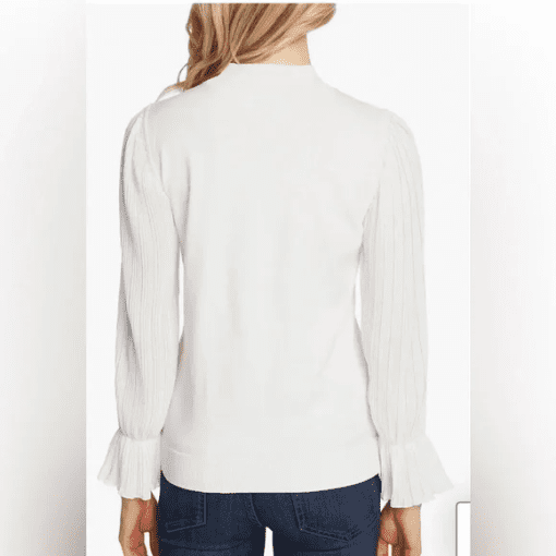 CeCe Women's Mock Turtleneck Pleated Sleeves Pullover Top XL - Image 2