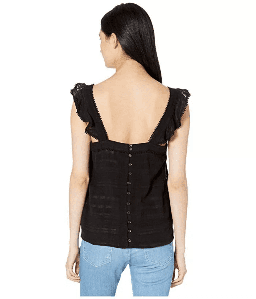 Kensie Black Tank Top - Flutter Sleeve, Size L - Women's Tops - Image 2